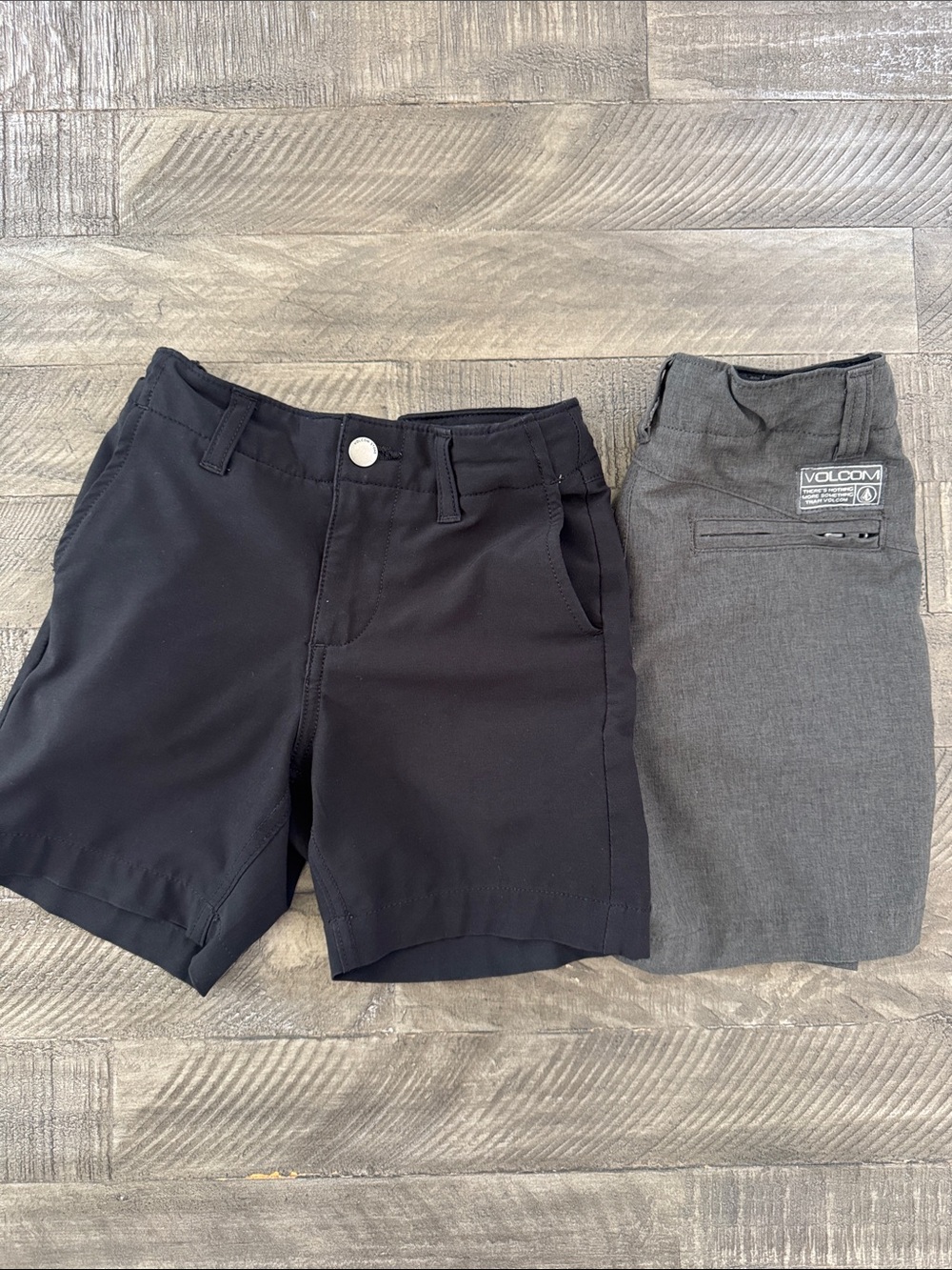 Volcom Kids Black and Gray Casual Shorts Duo